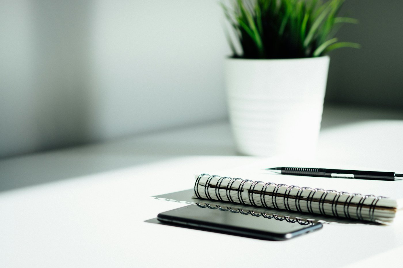 Business planning materials on a desk